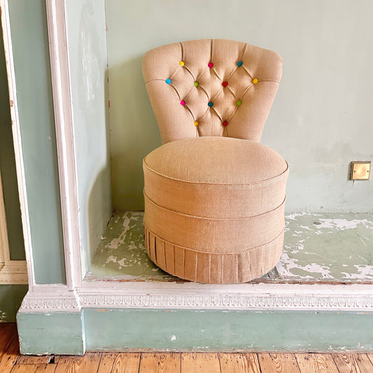 Upholstered Sustainable ‘Smartie’ Re-purposed Hessian Sack Seat