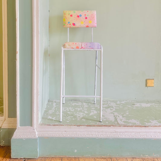 Upholstered Sustainable ‘Splattered‘ Bar Stools Set of 3