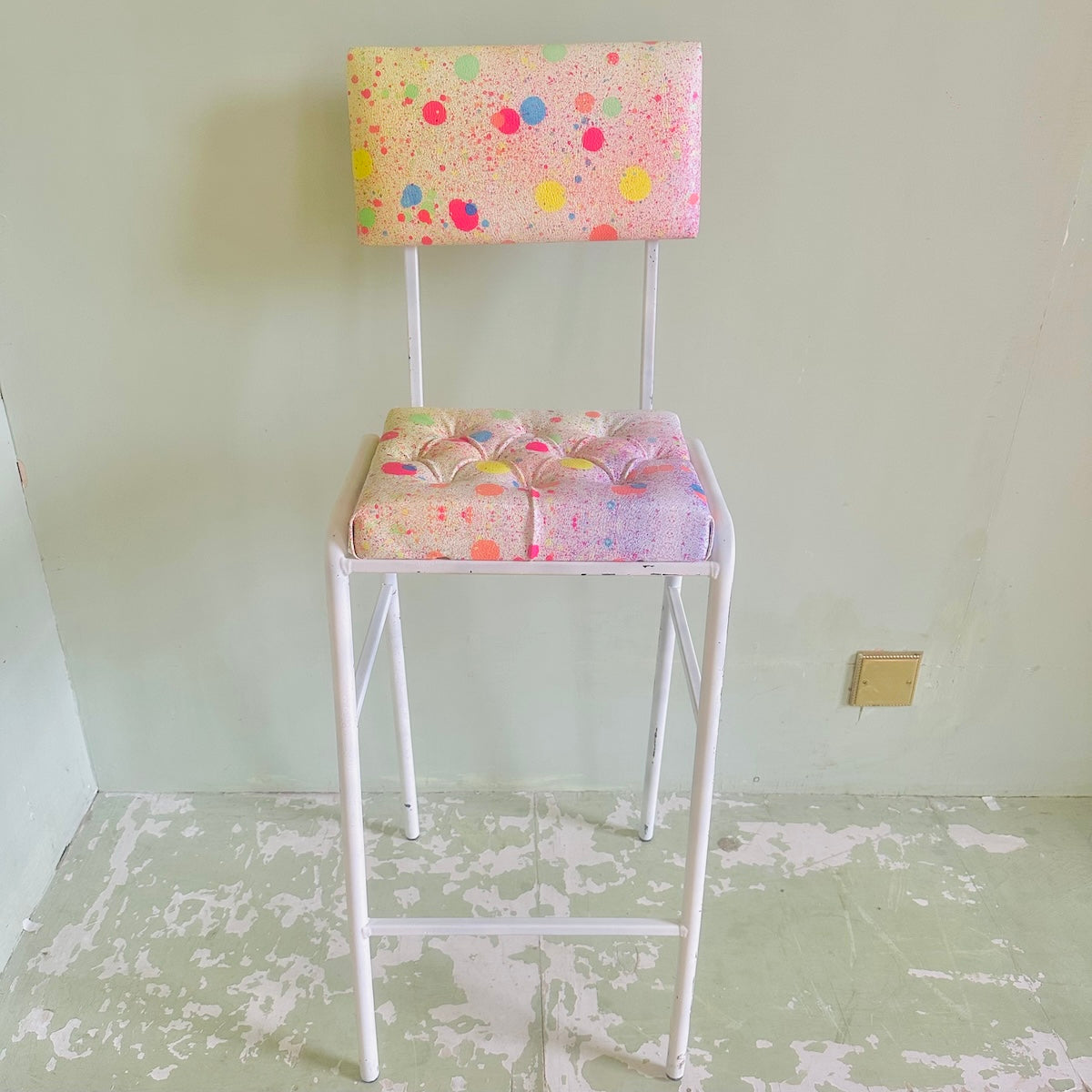 Upholstered Sustainable ‘Splattered‘ Bar Stools Set of 3