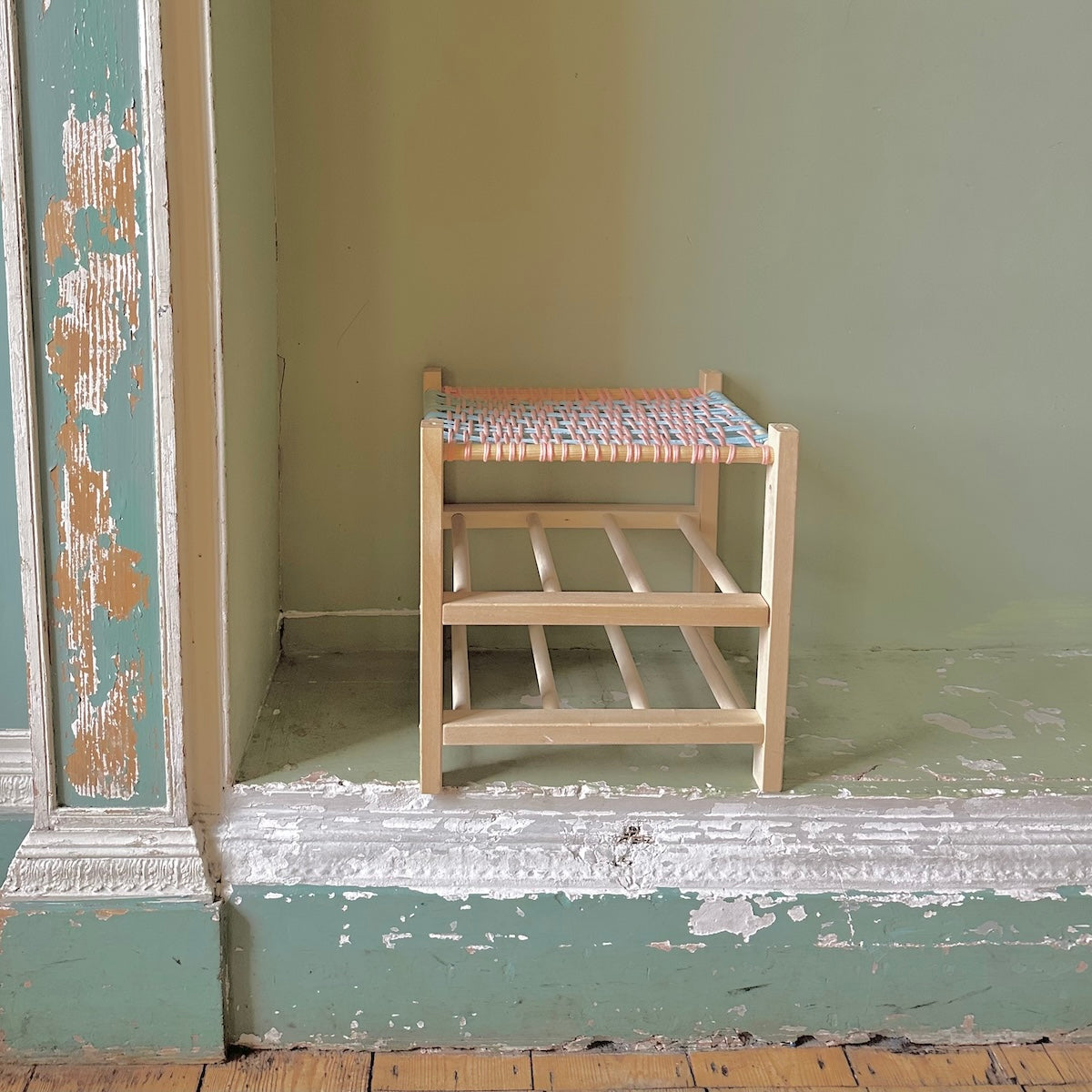 Sustainable Upcycled Footstool & Magazine Rack