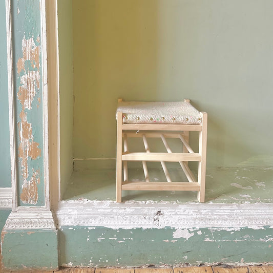 Sustainable Splatter off-cut Footstool & Magazine Rack